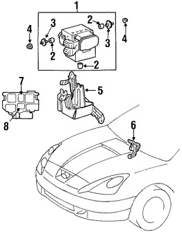 Foto de M�dulo de control de ABS Original para Toyota Celica 2000 2001 2002 Marca TOYOTA N�mero de Parte 8954020462