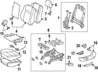 Foto de Guia de Reposacabezas Original para Toyota Camry 2012 2013 2014 Toyota Corolla 2014 2015 2016 Marca TOYOTA Nmero de Parte 7193047020A1