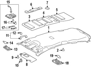 Foto de Techo Interior Original para Toyota Prius V 2012 2013 2014 2015 2016 Marca TOYOTA Nmero de Parte 6331147010B0