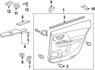 Foto de Panel Interior de Puerta Original para Toyota Prius V 2015 2016 Marca TOYOTA Nmero de Parte 6764047A70E1