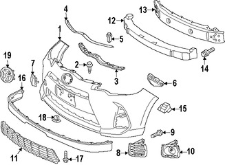 Foto de Soporte de cubierta de parachoques Original para Toyota Prius C 2012 2013 2014 2015 2016 2017 Marca TOYOTA N�mero de Parte 5252152040