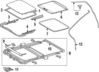 Foto de Sello del Techo Corredizo Original para Toyota Prius C Marca TOYOTA Nmero de Parte 6325152060