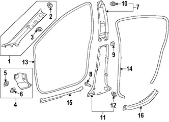 Foto de Sello de la puerta Original para Toyota Prius C Marca TOYOTA Nmero de Parte 6231252180