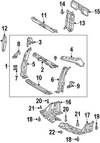 Foto de Guardasalpicaduras del soporte del radiador Original para Scion xB Scion xA Toyota Echo Marca TOYOTA Nmero de Parte 5144152010