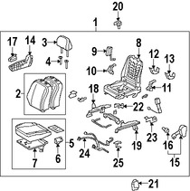 Foto de Manilla de Ajuste de Reclinacion Asiento Trasero Original para Toyota RAV4 Scion xB Marca TOYOTA Nmero de Parte 7252542010B0