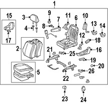 Foto de Manilla de Ajuste de Reclinacion Asiento Trasero Original para Toyota RAV4 Scion xB Marca TOYOTA Nmero de Parte 7252642020B0