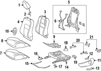 Foto de Cobertor de bisagra de asiento Original para Toyota RAV4 Toyota Corolla Toyota    Scion iM Marca TOYOTA Nmero de Parte 718620R050C0