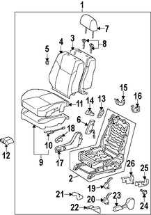 Foto de Manilla de Ajuste de Reclinacion Asiento Trasero Original para Scion tC Scion xD Toyota Yaris Toyota Camry Marca TOYOTA Nmero de Parte 7252658040B0