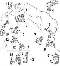 Foto de Montura de Transmisin Automtica Original para Toyota Highlander Toyota Sienna Lexus RX330 Lexus RX350 Marca TOYOTA Nmero de Parte 1237220080