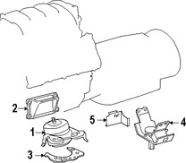 Foto de Soporte de Montura del motor Original para Toyota Sequoia Toyota Land Cruiser Toyota Tundra Lexus  Lexus LX570 Marca TOYOTA N�mero de Parte 1231538020
