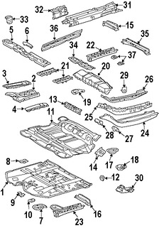 Foto de Travesano Plataforma de Piso Original para Toyota Highlander Lexus RX400h Lexus Marca TOYOTA Nmero de Parte 5745348020