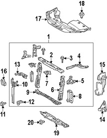 Foto de Barra sujecin soporte del radiador Original para Lexus Toyota Scion Marca TOYOTA Nmero de Parte 5321812901