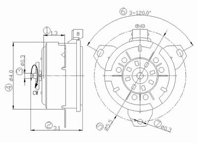 Foto de Motor del ventilador de enfriado para Ford Focus 2001 2004 2000 2003 2007 2006 2002 2005 Marca TYC N�mero de Parte #631090