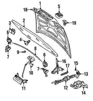 Foto de Bisagra del capo Original para Volvo S70 Volvo V70 Volvo C70 Marca VOLVO N�mero de Parte 30716654