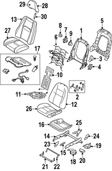 Foto de Cobertor de bisagra de asiento Original para Volvo S60 Volvo V70 Volvo XC70 Volvo S80 Volvo Marca VOLVO Nmero de Parte 31263236