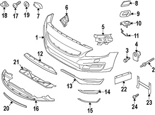 Foto de Guardasalpicaduras del soporte del radiador Original para Volvo S60 2014 2015 2016 2017 Volvo S60 Cross Country 2016 2017 Marca VOLVO Nmero de Parte 31323862