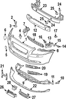 Foto de Absorbedor de impacto de gomaespuma del parachoque Original para Volvo S40 Volvo V50 Marca VOLVO Nmero de Parte 30744967