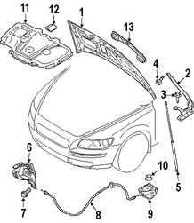 Foto de Panel de Cap Original para Volvo S40 Volvo V50 Volvo C70 Volvo C30 Marca VOLVO Nmero de Parte 31371415