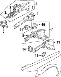 Foto de Refuerzo del protector del Guardafangos Original para Volvo S40 Volvo V50 Volvo C30 Volvo C70 Marca VOLVO Nmero de Parte 31301384