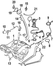 Foto de Tanque de Combustible Original para Volvo XC90 Volvo V70 Volvo XC70 Volvo C70 Marca VOLVO Nmero de Parte 30792704