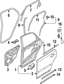 Foto de Protector contra Intemperie Cristal de Puerta Original para Volvo V50 Volvo S40 Marca VOLVO Nmero de Parte 31253003