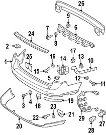 Foto de Soporte de cubierta de parachoques Original para Volvo V50 2008 2009 2010 2011 Marca VOLVO Nmero de Parte 30763015