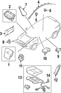 Foto de Sensor de impacto del Air Bag Original para Volvo XC70 Volvo V70 Marca VOLVO Nmero de Parte 31264396