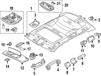 Foto de Techo Interior Original para Volvo V60 2015 2016 2017 Volvo V60 Cross Country 2015 2016 2017 Marca VOLVO N�mero de Parte 39834603