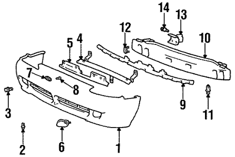 Foto de Barra de impacto de parachoque para Hyundai Elantra 1996 1997 1998 1999 2000  ORIGINAL parte# 86531-29000