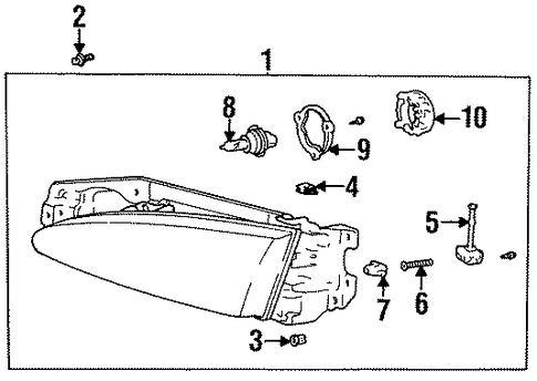 Foto de Conjunto de Faros Delanteros para Hyundai Accent 1995 1996 1997 1998 1999  ORIGINAL parte# 92101-22250