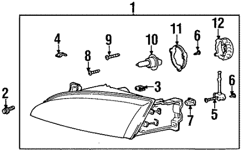 Foto de Conjunto de Faros Delanteros para Hyundai Elantra 1996 1997 1998  ORIGINAL parte# 92101-29050