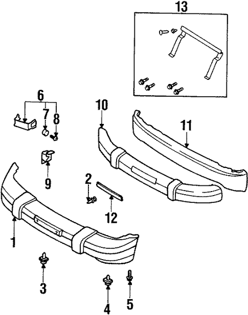 Foto de Barra de impacto de parachoque para Kia Sportage 1998 1999 2000 2001 2002  ORIGINAL parte# 0K08A-50070A