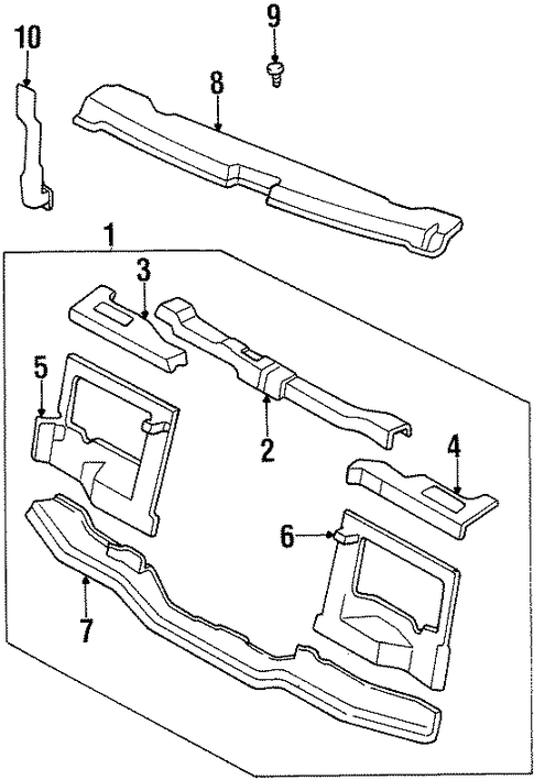 Foto de Barra sujecin soporte del radiador para Kia Sportage 1998 1999 2000 2001 2002  ORIGINAL parte# 0K08B-53100A